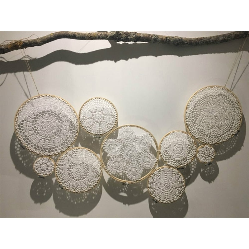 Bamboo Cotton Lace Tapestry Dreamcatcher Aesthetic Room Decor Macrame Wall Hanging Mandala Large Tapestry Hogar Indian Tapiz Handmade - Statnmore-7861