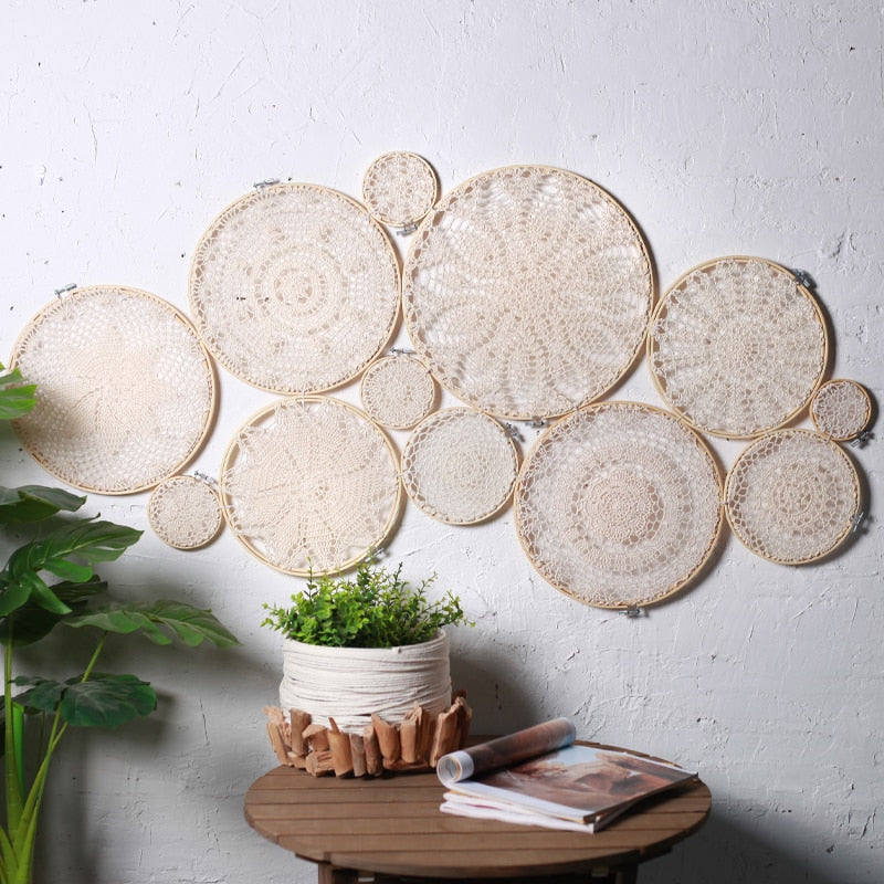 Bamboo Cotton Lace Tapestry Dreamcatcher Aesthetic Room Decor Macrame Wall Hanging Mandala Large Tapestry Hogar Indian Tapiz Handmade - Statnmore-7861