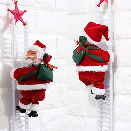 Electric Santa Claus Climbing Rope Ladder with Music Santa Musical Toys for Christmas Tree