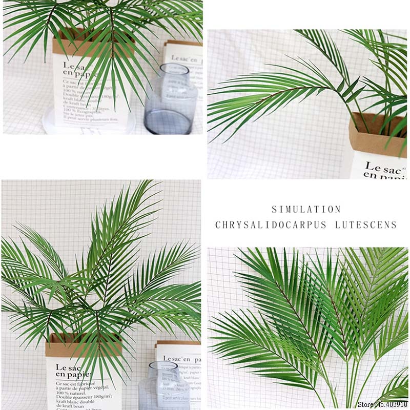 Green Artificial Palm Leaf Plastic Plants Garden Home Decorations Scutellarin Tropical Tree Fake Plants
Decorative item Garden Decoration Home Decoration - Statnmore-7861