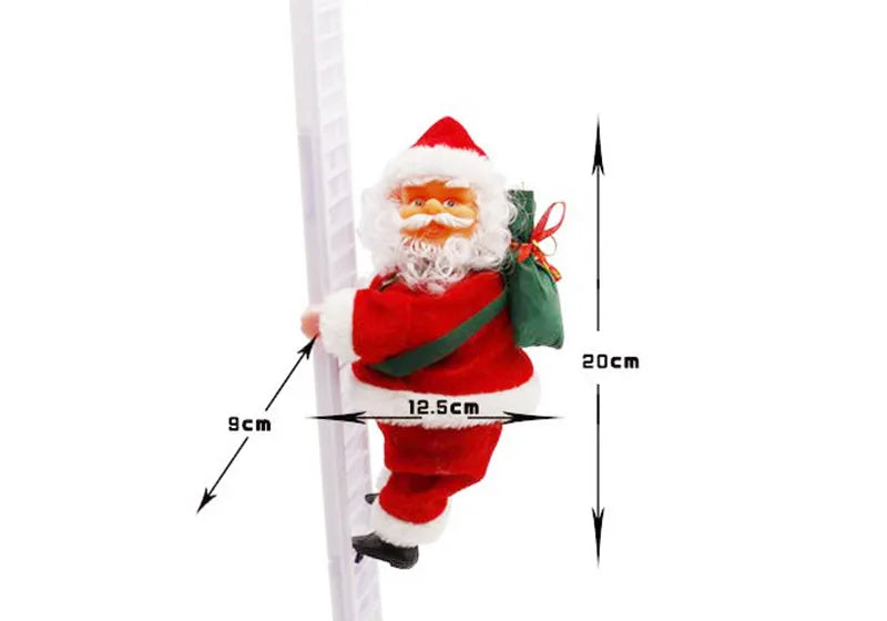 Electric Santa Claus Climbing Rope Ladder with Music Santa Musical Toys for Christmas Tree