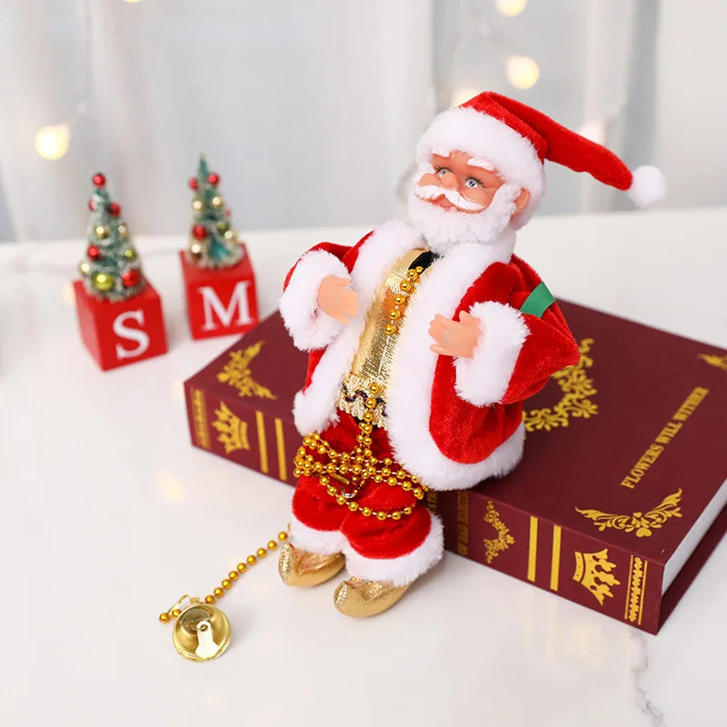 Electric Santa Claus Climbing Rope Ladder with Music Santa Musical Toys for Christmas Tree