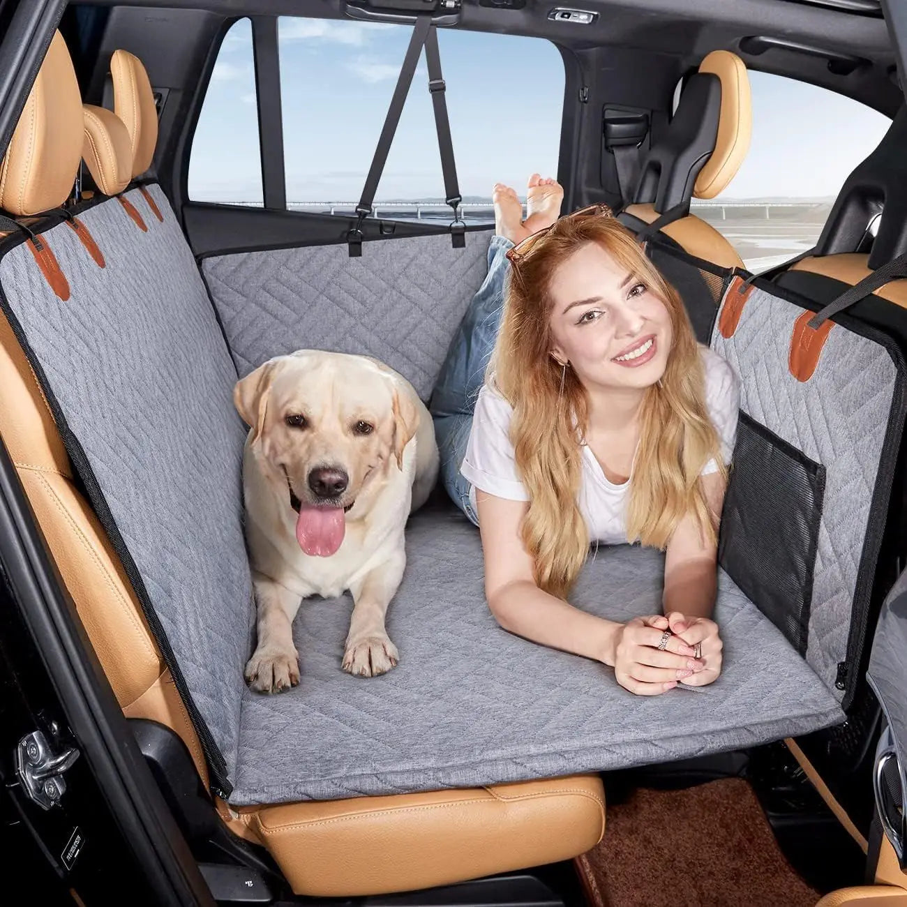 New Design Large Pet Back Seat Extender Car Backseat Protector Hammock Dog Car Seat Cover Hard Bottom for Travel