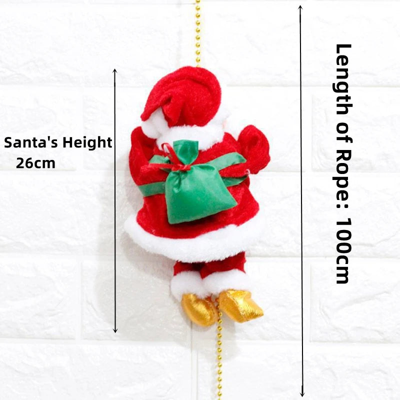 Electric Santa Claus Climbing Rope Ladder with Music Santa Musical Toys for Christmas Tree