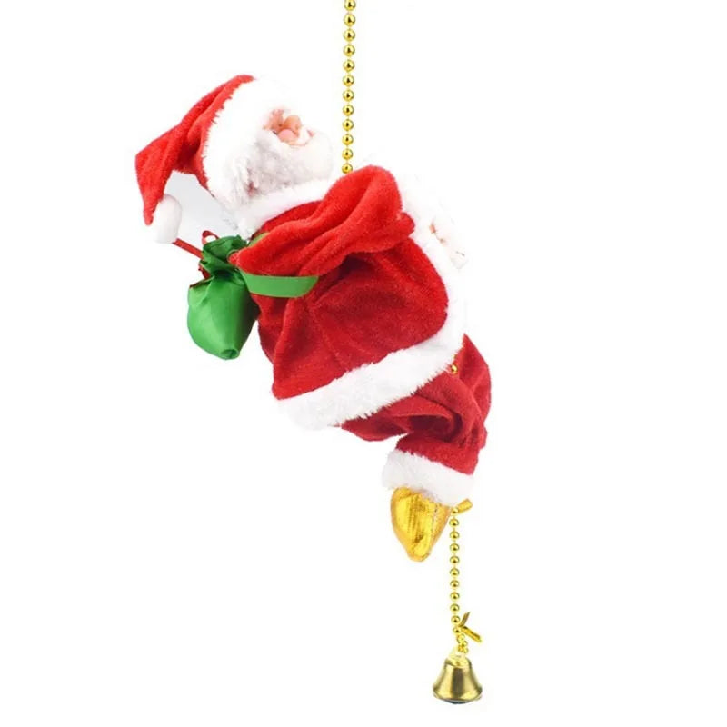 Electric Santa Claus Climbing Rope Ladder with Music Santa Musical Toys for Christmas Tree